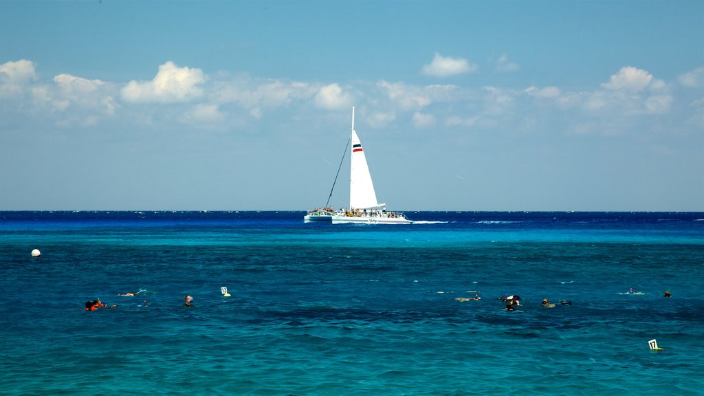 Cozumel mostrando paseos en lancha y vistas generales de la costa