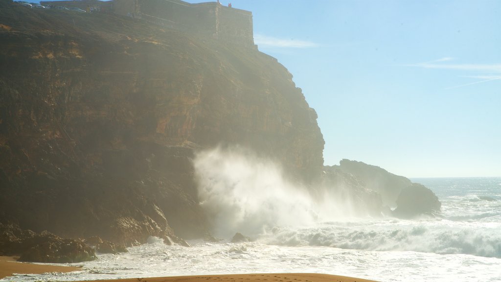 Norte Beach showing a sandy beach, rugged coastline and general coastal views