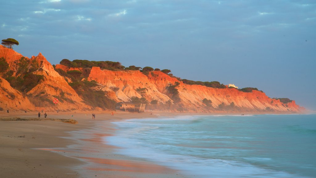 Plage de Falesia mettant en vedette une plage, paysages côtiers et rochers au bord de la mer