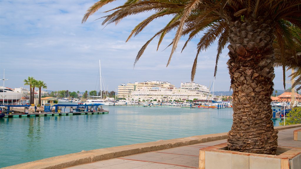 Marina de Vilamoura mostrando una bahía o puerto