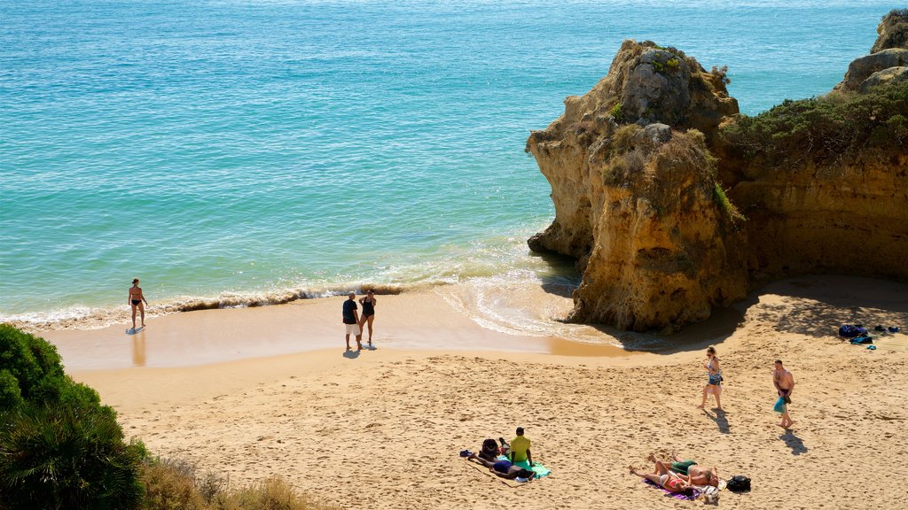 Playa de Oura ofreciendo una playa, costa rocosa y vistas generales de la costa