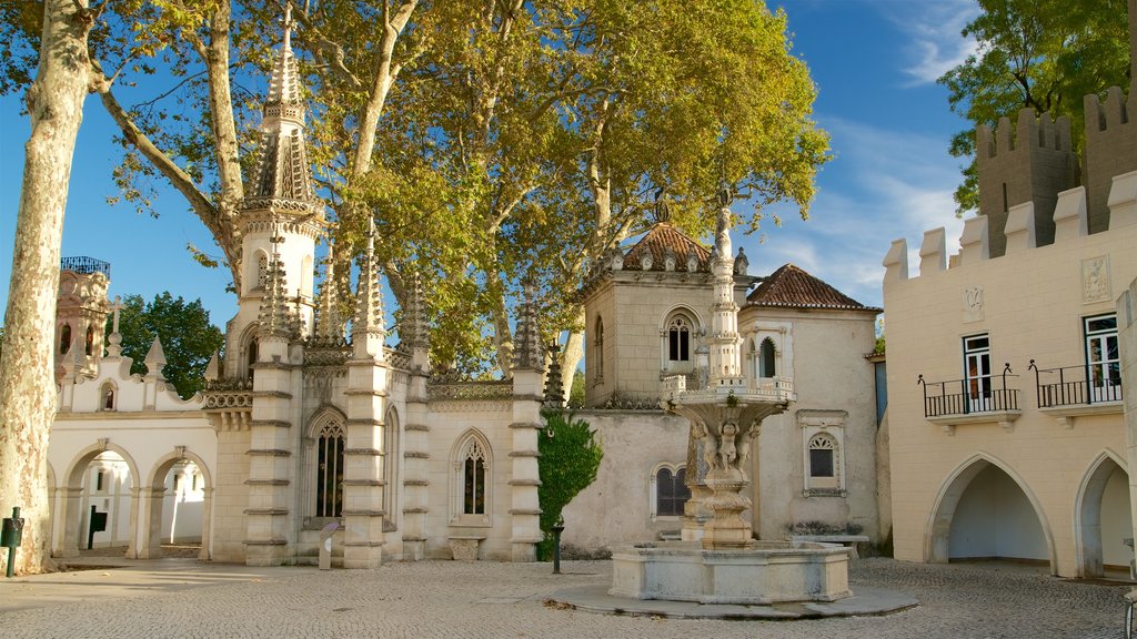 Portugal dos Pequenitos featuring a square or plaza and a fountain