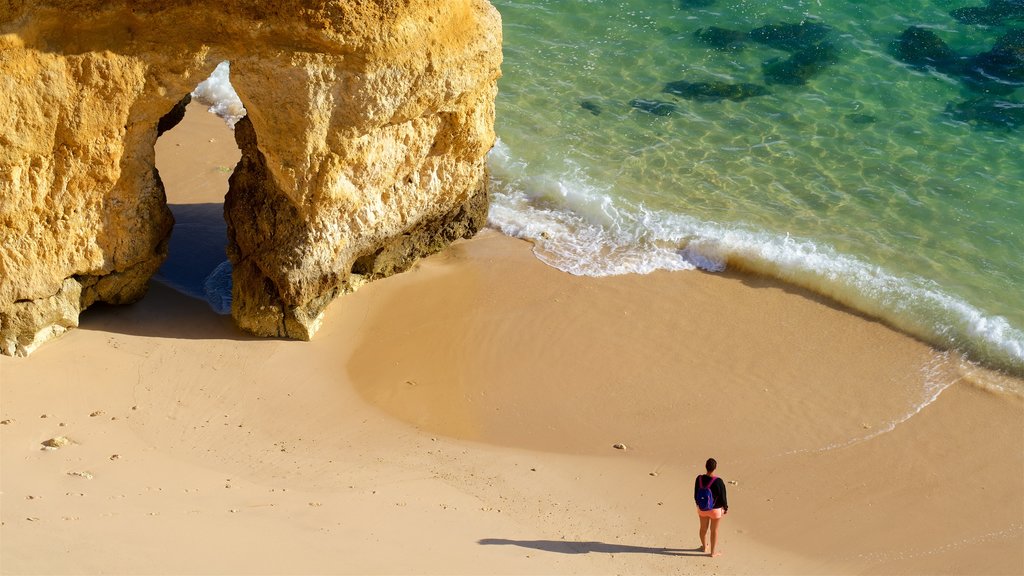 Camilo Beach showing a sandy beach, general coastal views and rocky coastline