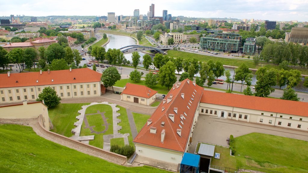 Higher showing landscape views, a city and a river or creek