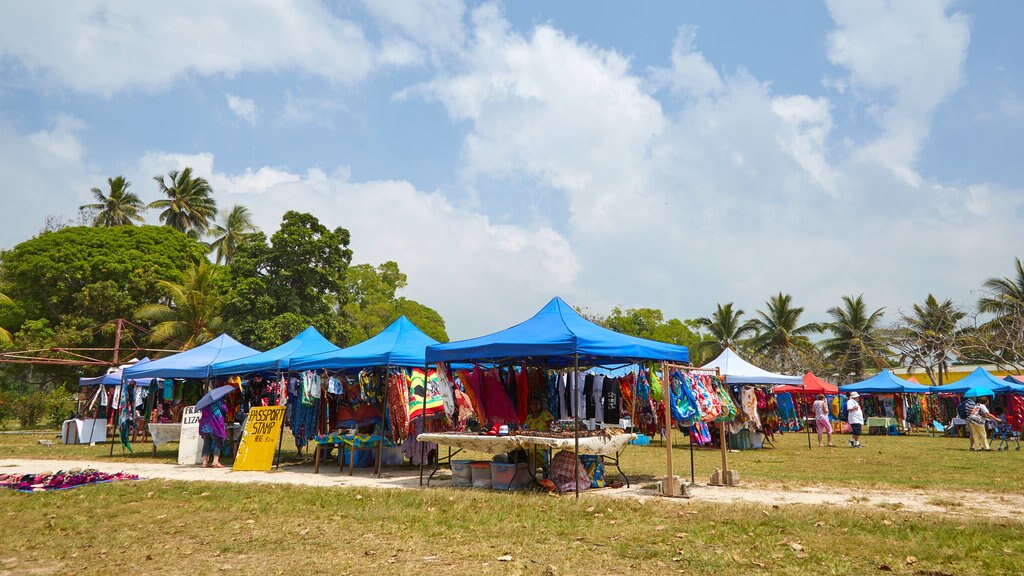 Luganville which includes markets and tropical scenes