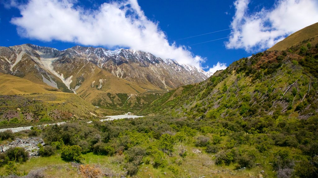 Mount Cook Nationaal Park bevat vredige uitzichten