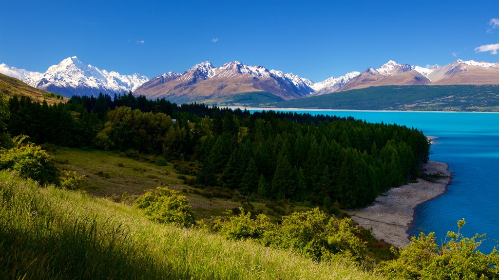 Parque Nacional Monte Cook mostrando cenas tranquilas, um lago ou charco e montanhas