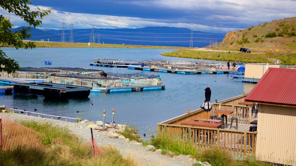 Twizel mostrando un lago o abrevadero y una bahía o puerto