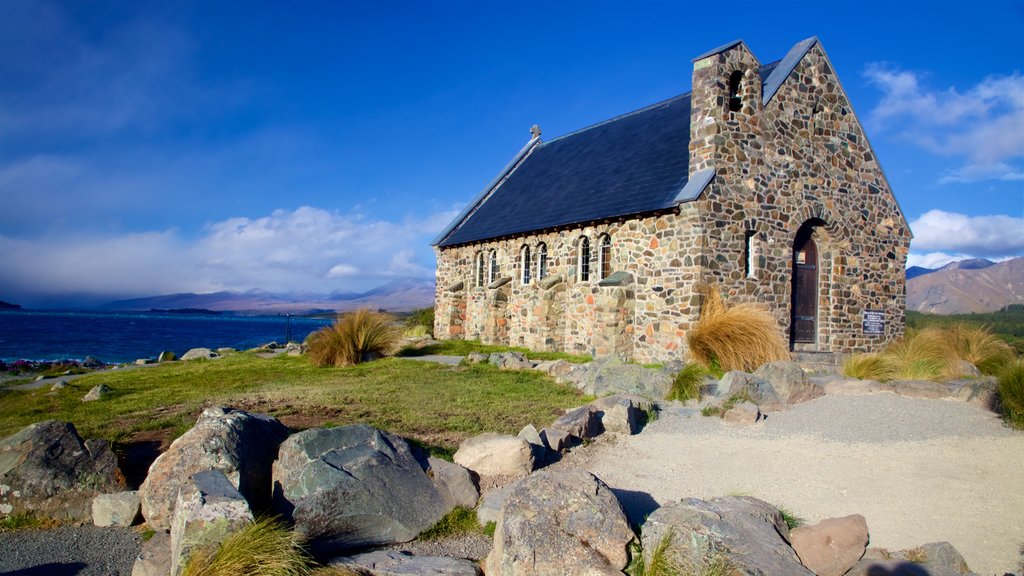 Church of the Good Shepherd featuring general coastal views, a church or cathedral and heritage elements