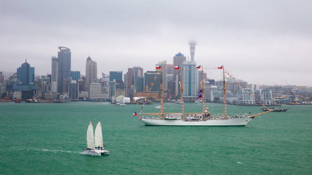 Devonport featuring a high rise building, mist or fog and a bay or harbor