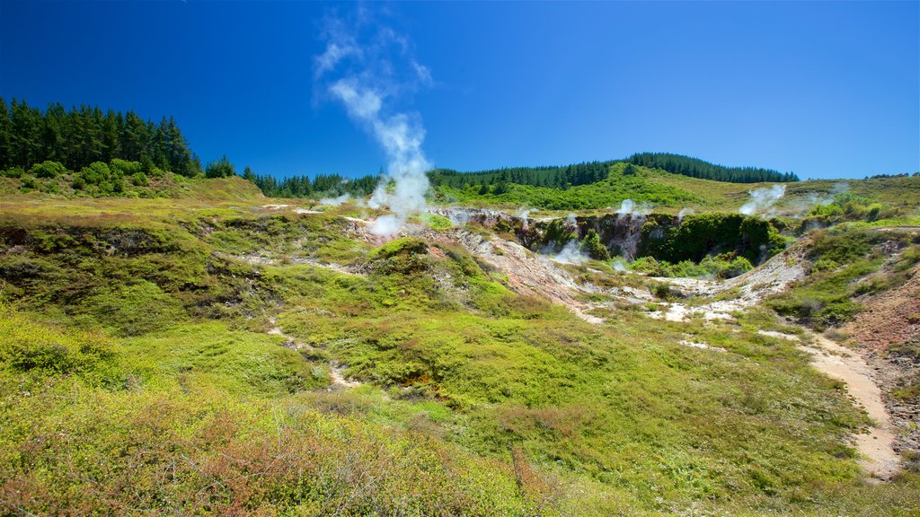 Craters of the Moon which includes landscape views, tranquil scenes and a hot spring