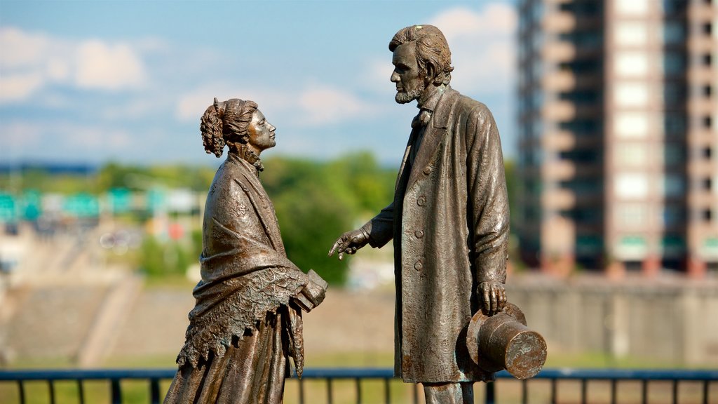 Hartford showing a statue or sculpture