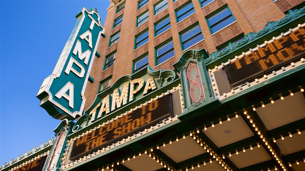 Tampa Theater featuring signage