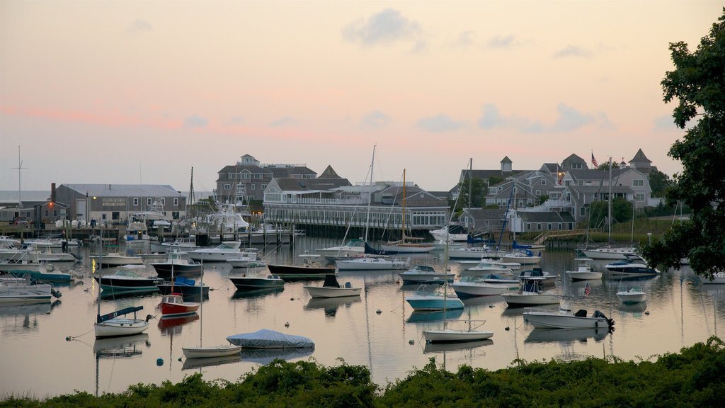 Harwich showing boating, a bay or harbour and a sunset