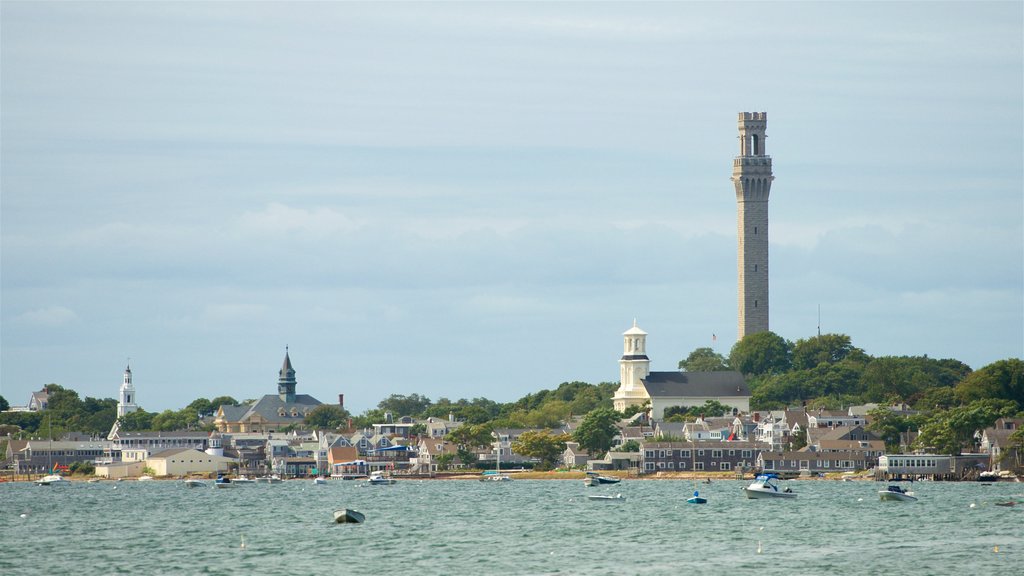 Pilgrim Monument which includes a bay or harbour