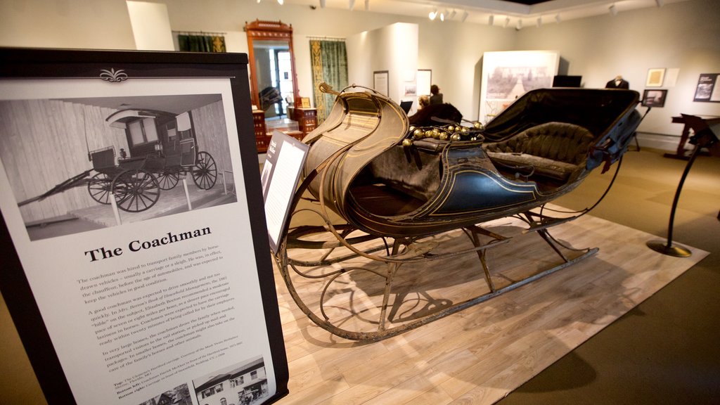 Mark Twain House featuring interior views, heritage elements and signage