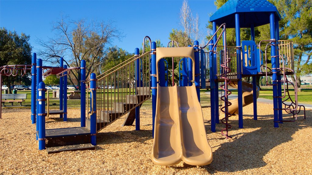 Fremont Central Park showing a playground and a park