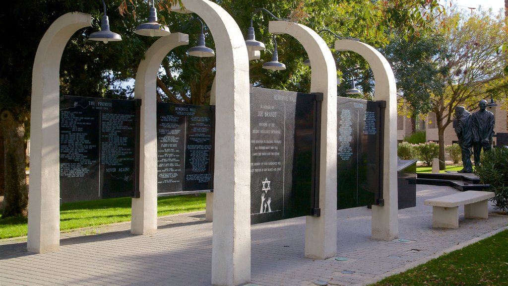 Desert Holocaust Memorial showing a garden and a statue or sculpture