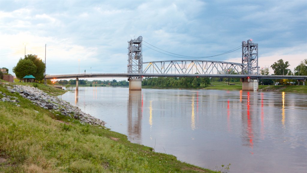 Alexandria inclusief een rivier of beek en een brug