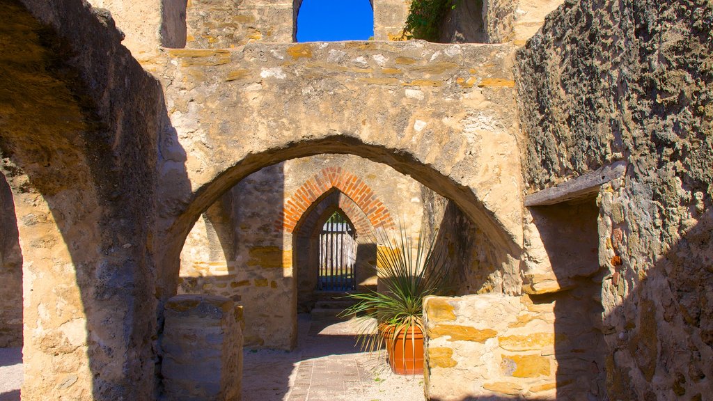 Parque Nacional de San Antonio Missions mostrando arquitectura patrimonial