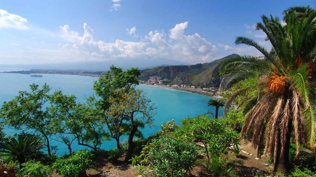 Mount Etna which includes tropical scenes and general coastal views