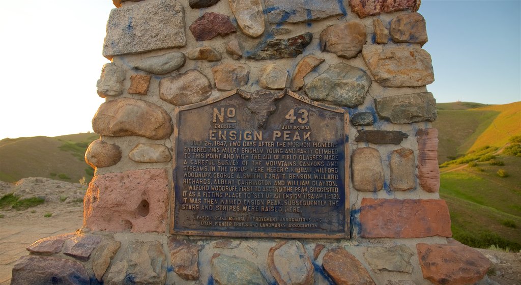 Ensign Peak Nature Park showing a sunset