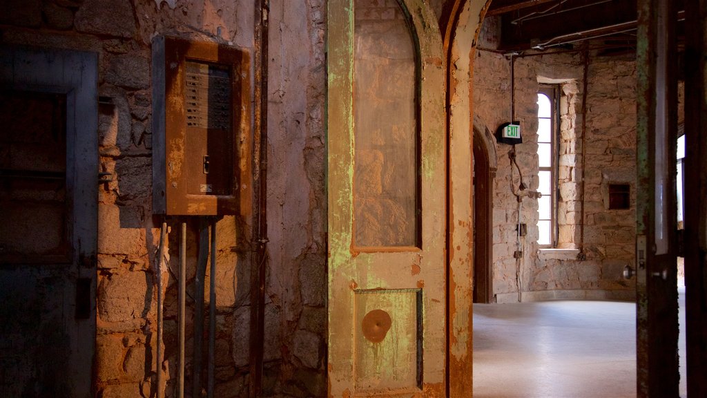 Eastern State Penitentiary showing heritage elements and interior views