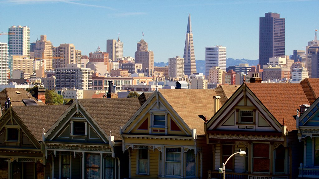 Alamo Square which includes a city, landscape views and a high rise building