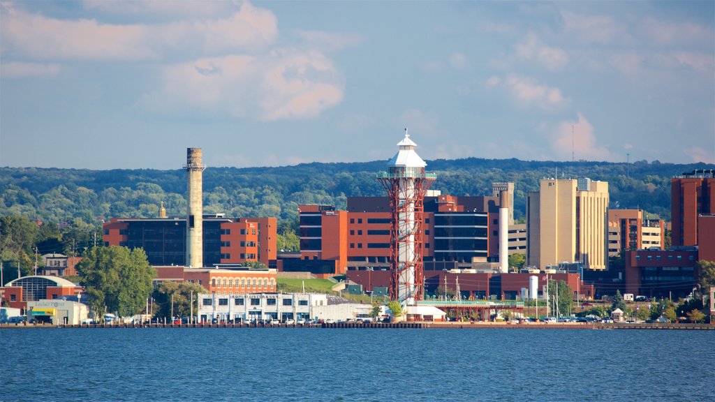 Erie showing a city and a river or creek