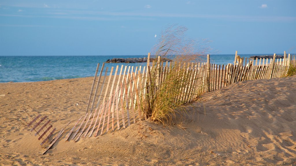 Erie which includes general coastal views and a sandy beach