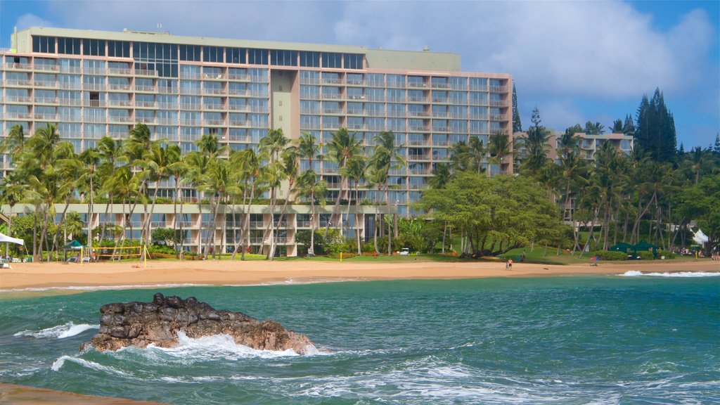 Kalapaki Beach which includes tropical scenes, a beach and general coastal views