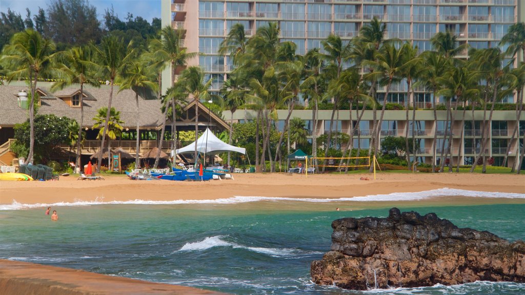 Kalapaki Beach which includes a beach, tropical scenes and general coastal views