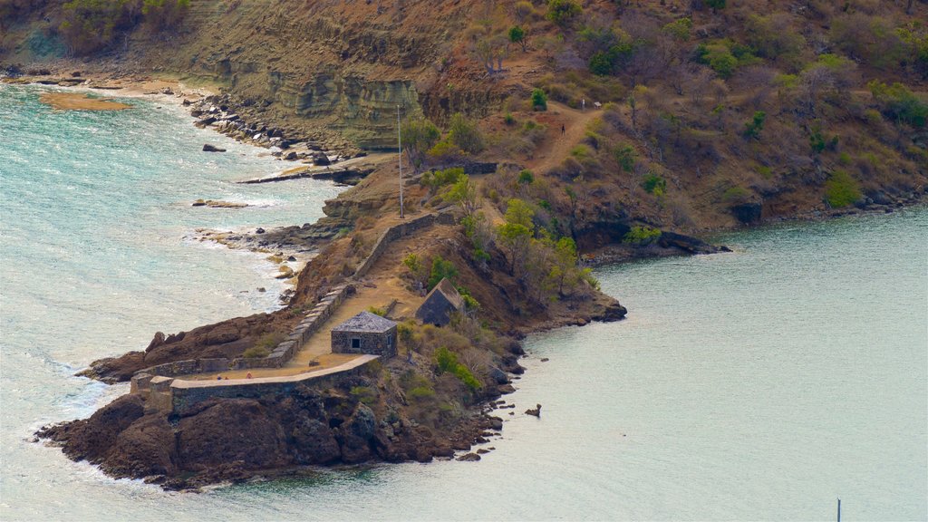 Shirley Heights showing general coastal views, views and rugged coastline