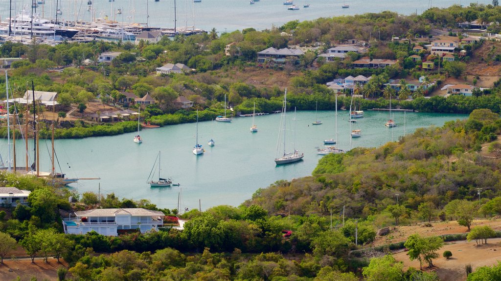 Shirley Heights which includes a bay or harbour and a coastal town