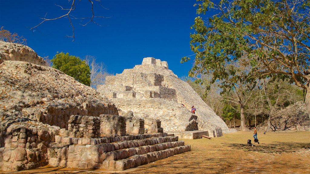 Edzna Ruins featuring building ruins and heritage architecture