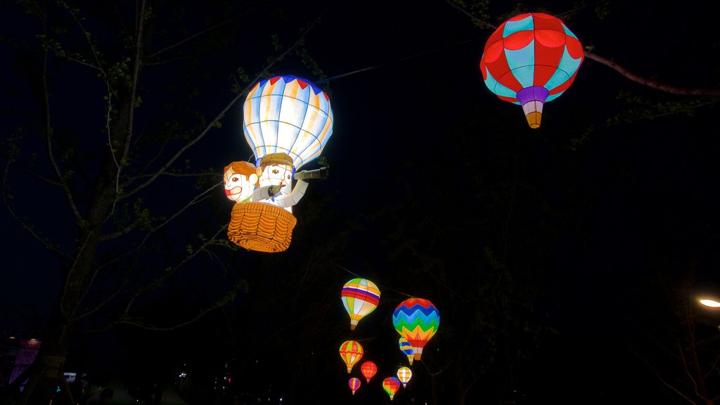 Busanjin showing night scenes and outdoor art