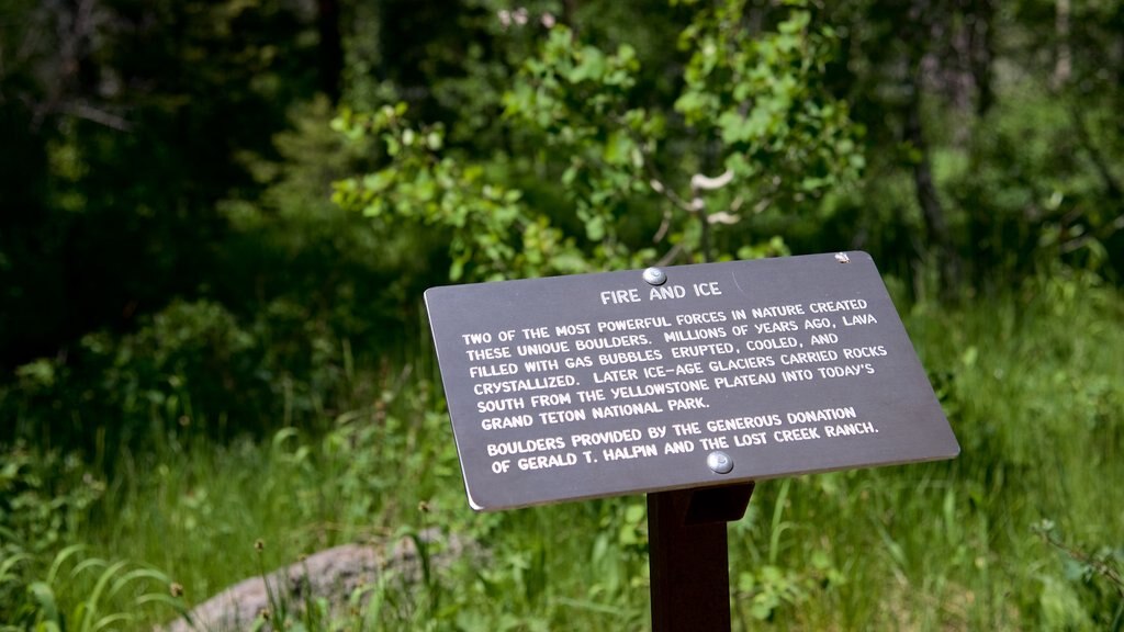 Jenny Lake turistbyrå som visar skyltar