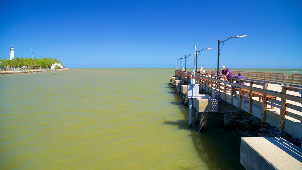 St. Simons Island Pier toont algemene kustgezichten