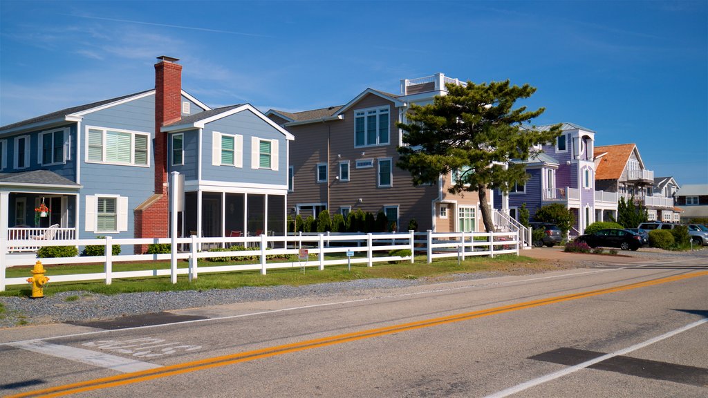 Bethany Beach mostrando una casa y una pequeña ciudad o aldea