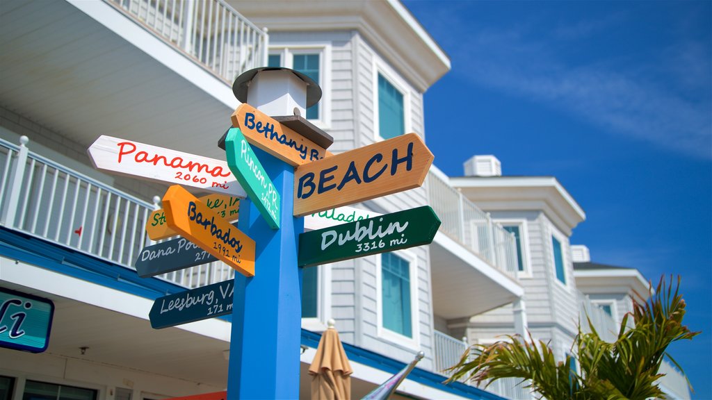 Bethany Beach mettant en vedette signalisation