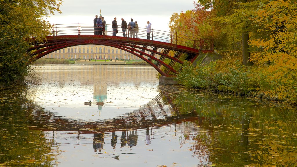 Schloss Charlottenburg bevat herfstbladeren, landschappen en een meer of poel