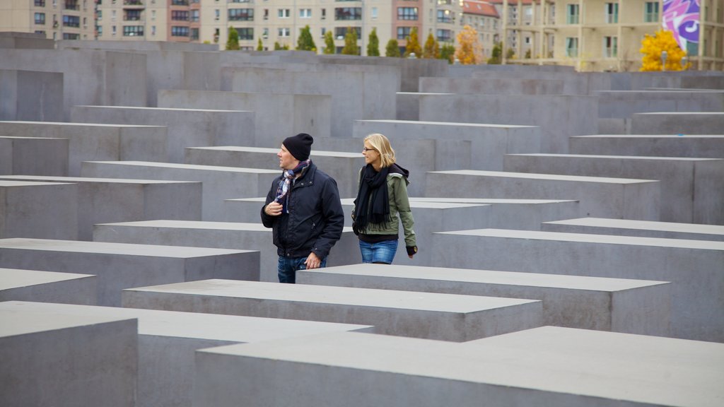 Holocaust Memorial which includes a city and a memorial as well as a couple