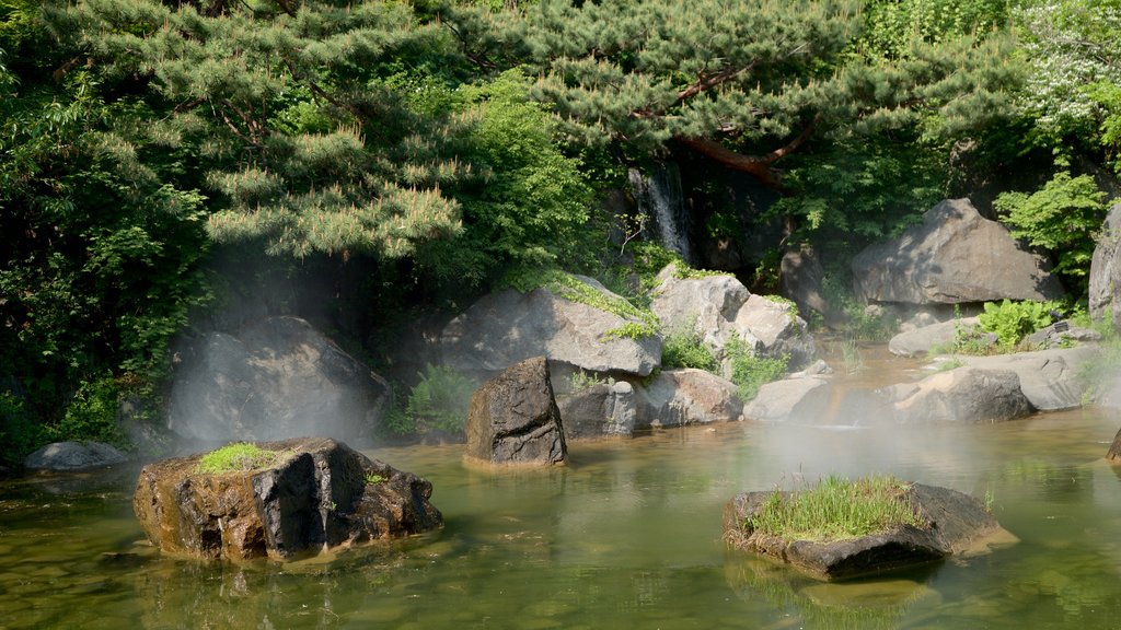 Yongsan Park which includes a pond