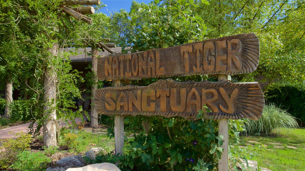 National Tiger Sanctuary featuring signage