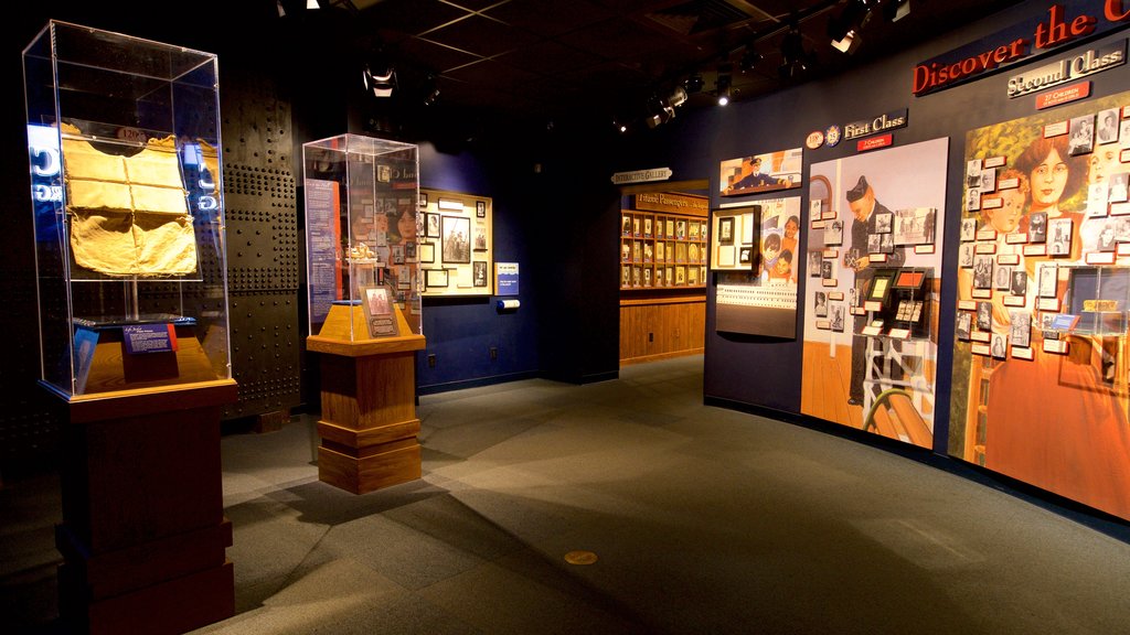 Titanic Museum mettant en vedette patrimoine historique et vues intérieures