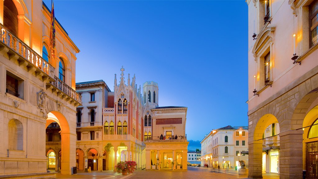 Pedrocchi Cafe which includes a city, night scenes and heritage architecture