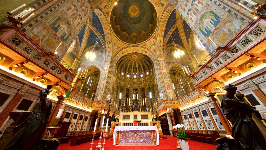 Basilica di Sant\'Antonio da Padova mostrando vistas internas, elementos de patrimônio e uma estátua ou escultura