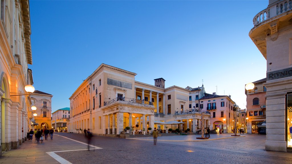 Pedrocchi Cafe showing heritage elements, night scenes and a square or plaza