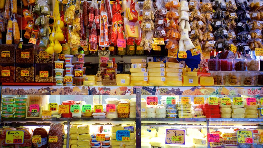 Municipal Market showing interior views and food