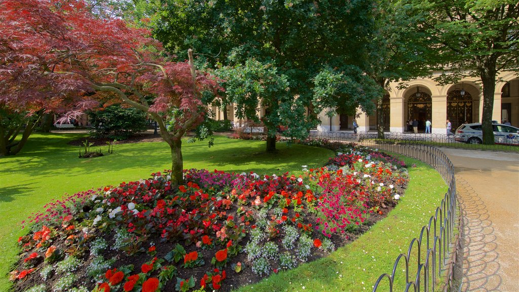 Place de Gipuzkoa montrant fleurs et jardin